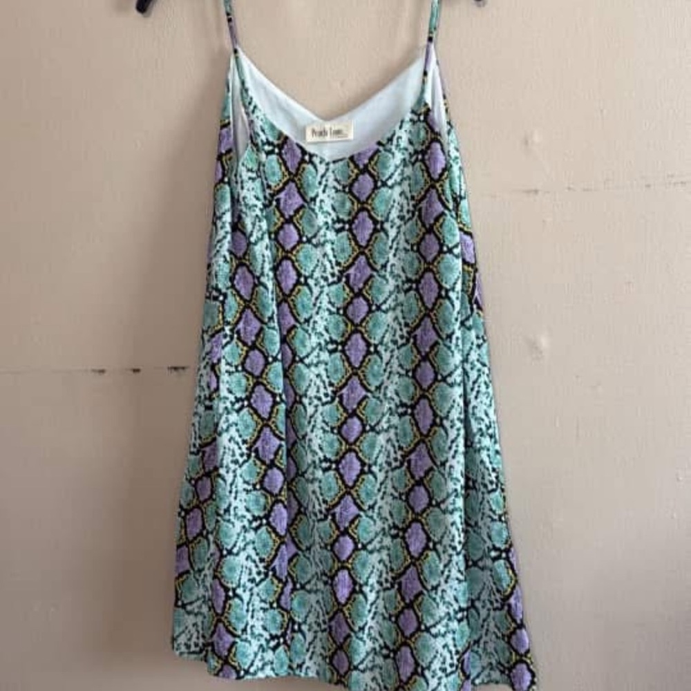 Peach Love California Snake Print Dress